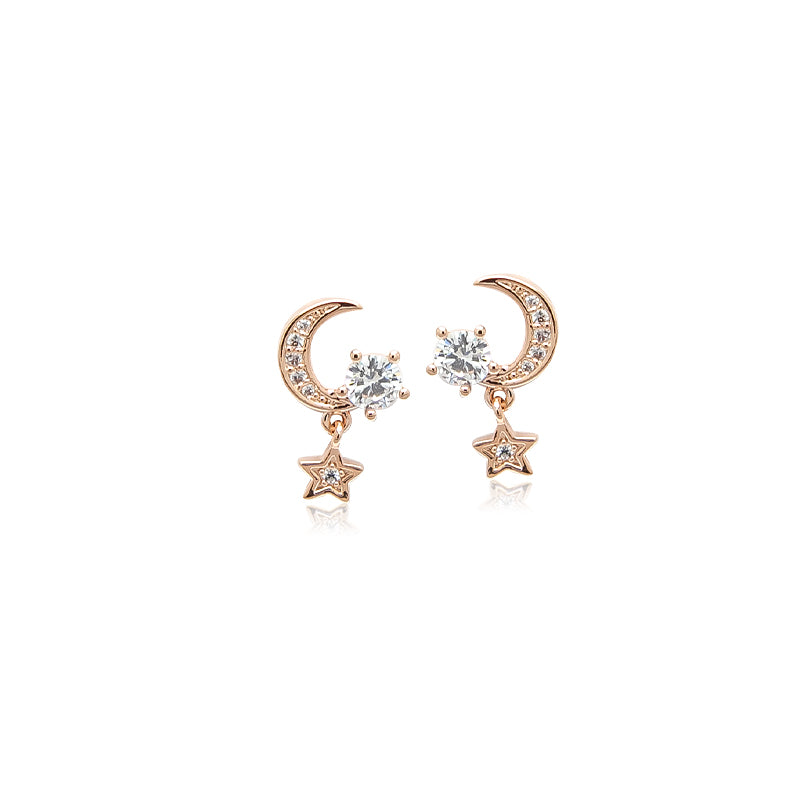 Moon & Star Cubic Zirconia Earrings.