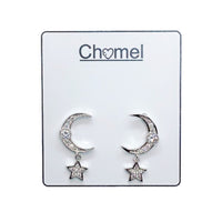 Moon & Star Cubic Zirconia Earrings.