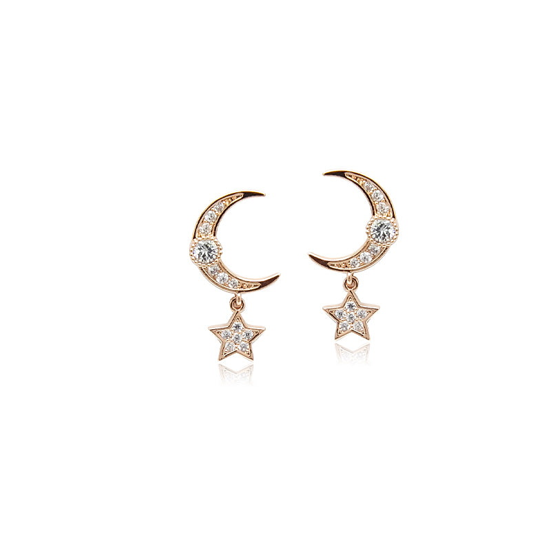 Moon & Star Cubic Zirconia Earrings.