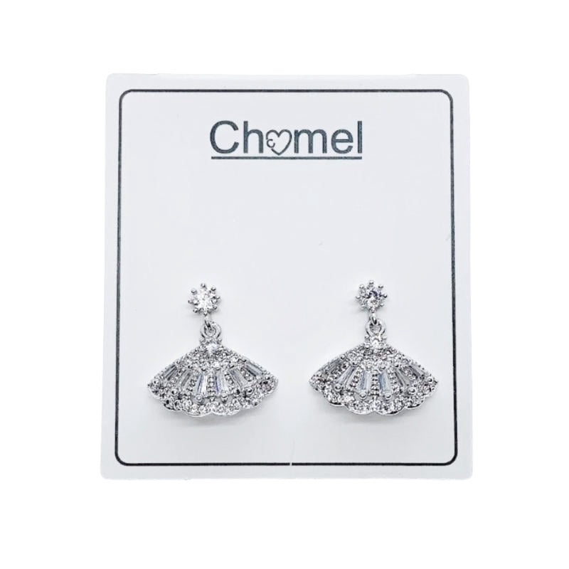 Fan Cubic Zirconia Earrings.