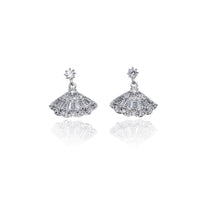 Fan Cubic Zirconia Earrings.