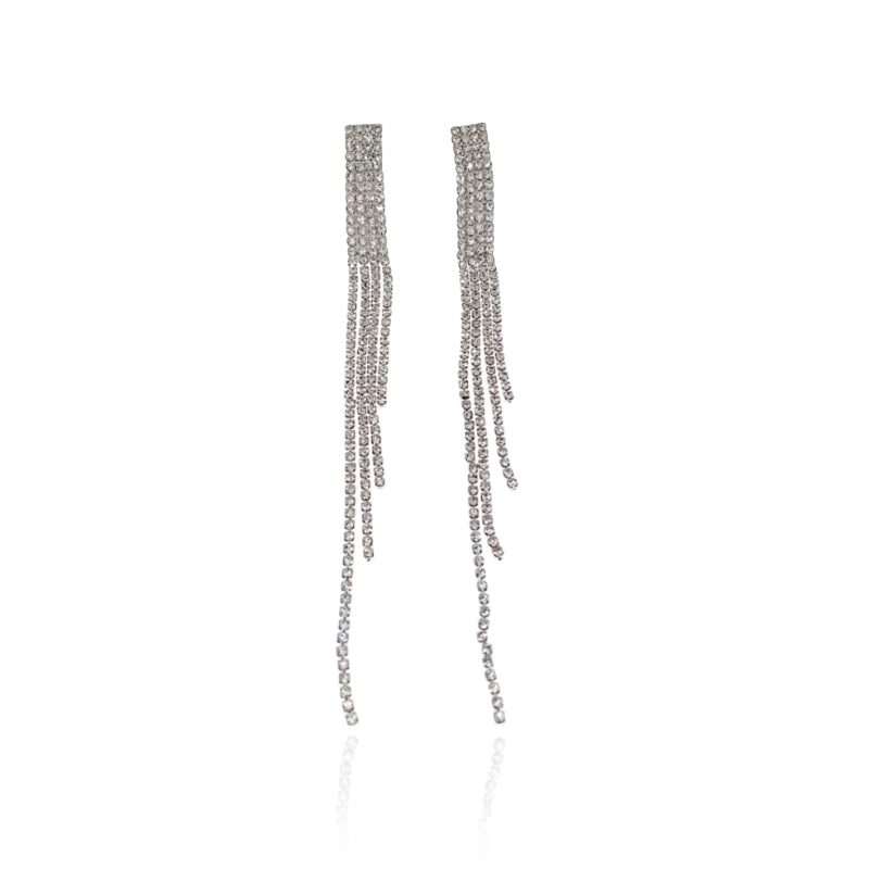 Cubic Zirconia Long Earrings.