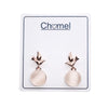 Round Simulated Moonstone Earrings.