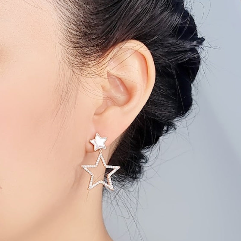 Star Mother of Pearl Earrings.