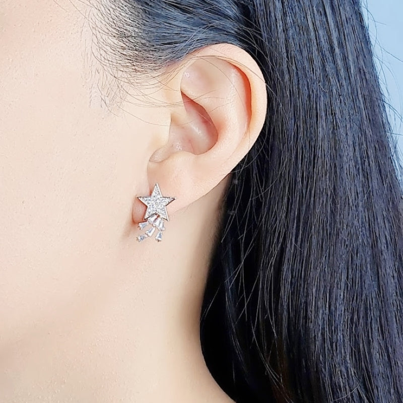 Star Cubic Zirconia  Earrings.