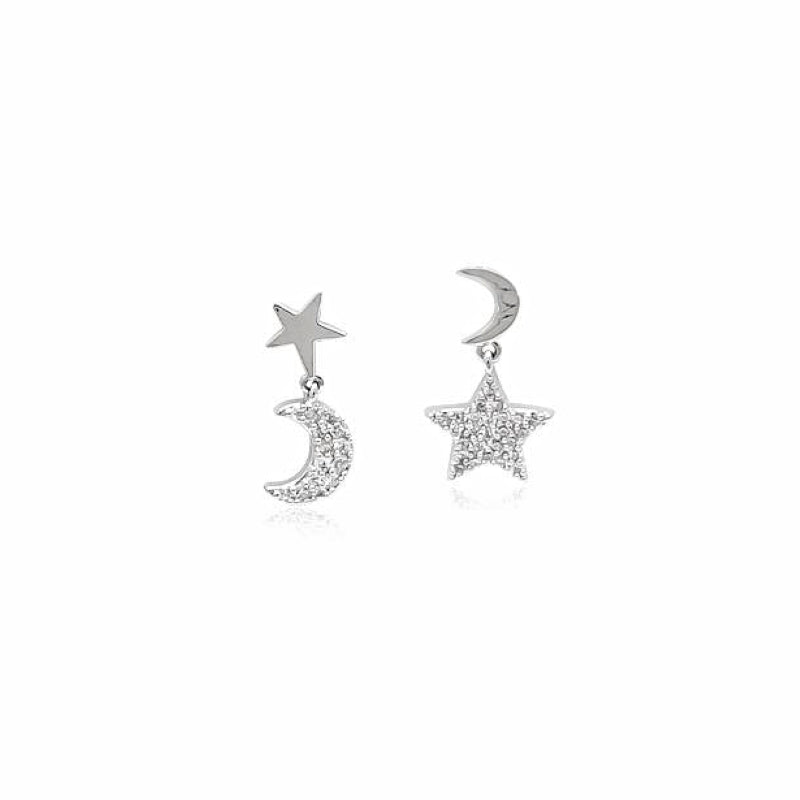 Star & Moon Cubic Zirconia Earrings.