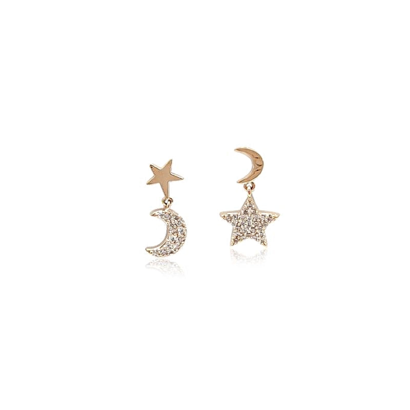 Star & Moon Cubic Zirconia Earrings.