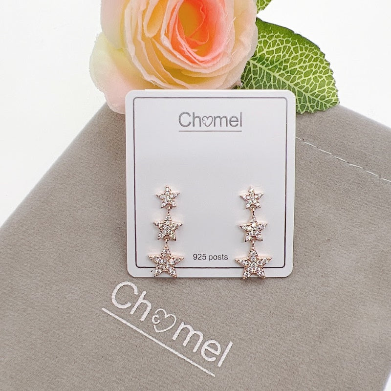 Star Cubic Zirconia Stud Earrings - CHOMEL