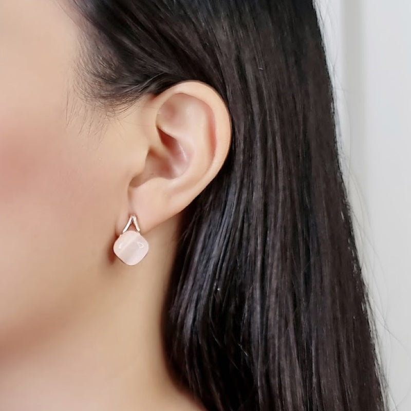 Simulated Moonstone Earrings.