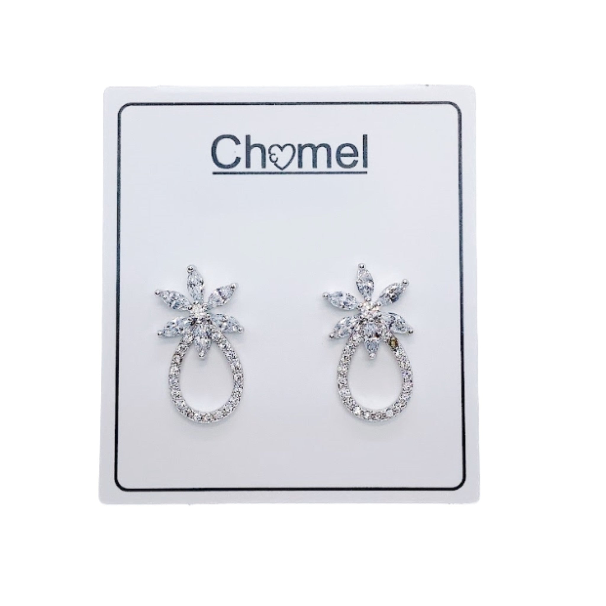 Flower Cubic Zirconia  Earrings.