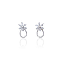 Flower Cubic Zirconia  Earrings.