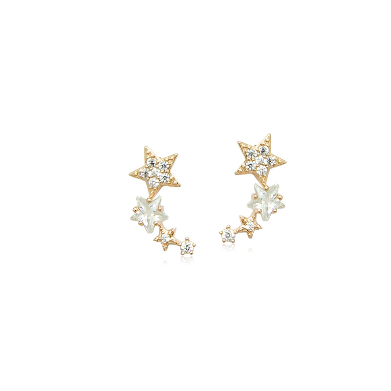 Star Cubic Zirconia  Rosegold Earrings. - CGHOMEL Singapore