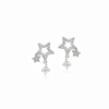 Star Cubic Zirconia Rhodium Drop Earrings. - CHOMEL Singapore
