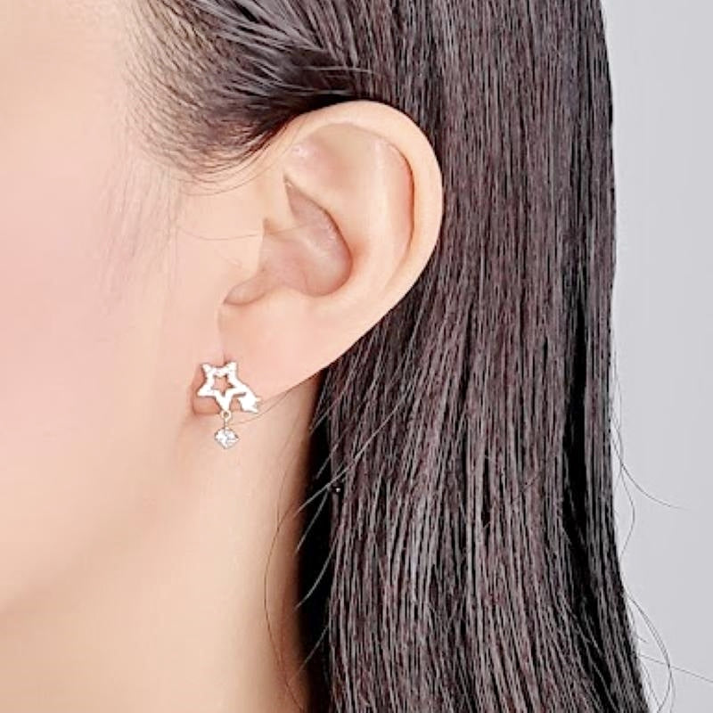 Star Cubic Zirconia Earrings.