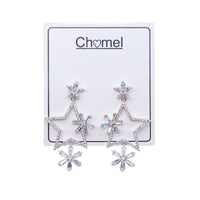 Star Cubic Zirconia Drop Earrings.