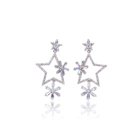 Star Cubic Zirconia Drop Earrings.