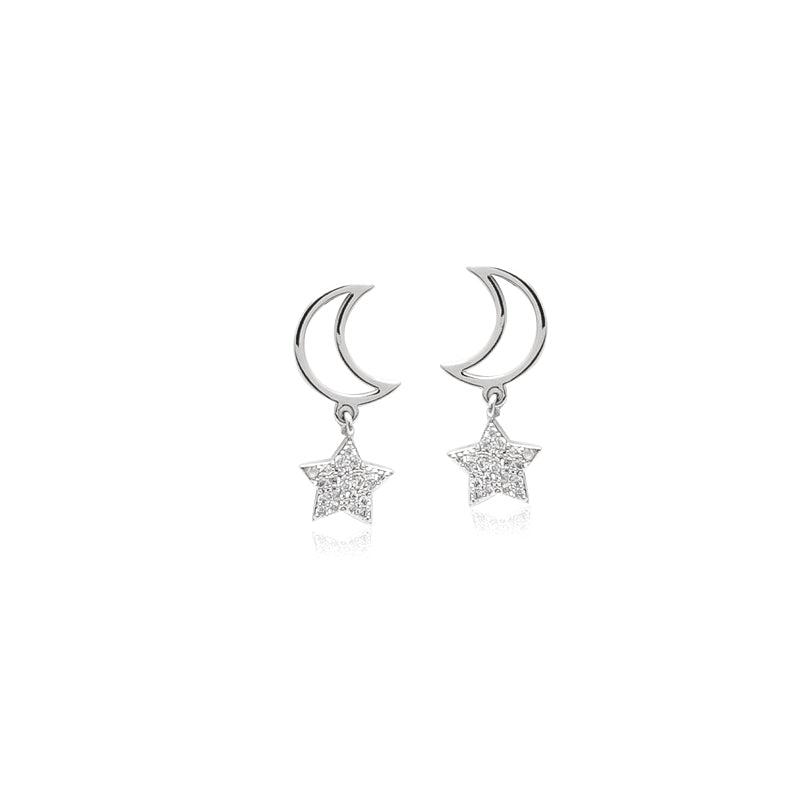 Star & Moon Cubic Zirconia Earrings.