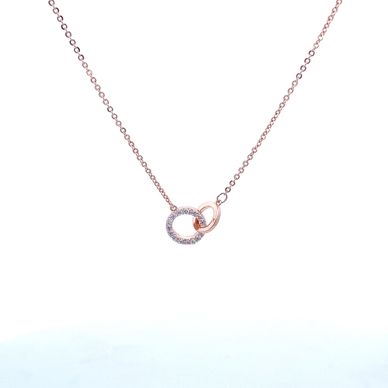 Interlocking Round Cubic Zirconia Necklace