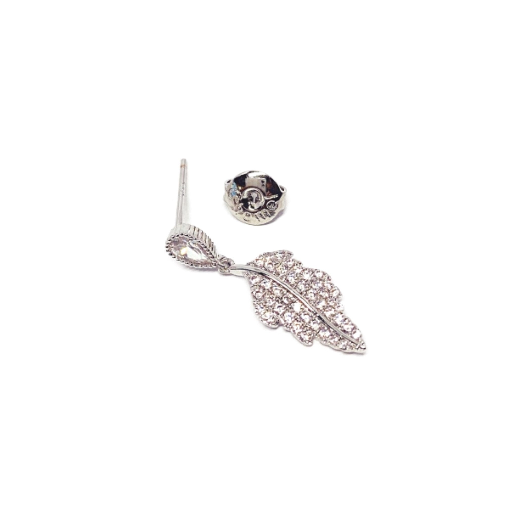 Leaf Cubic Zirconia Earrings.