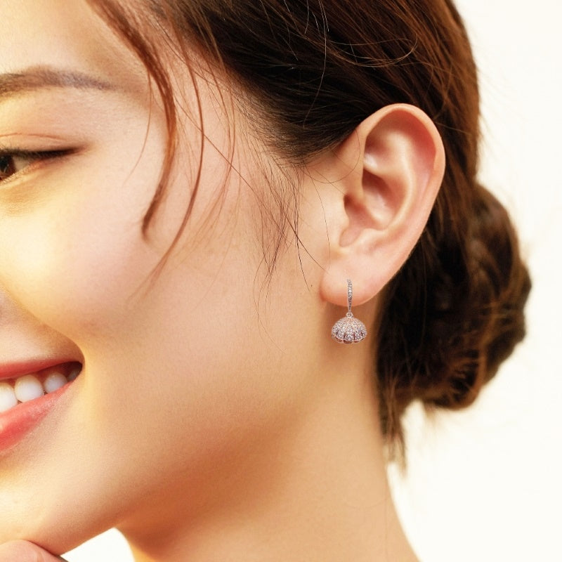 Shell Cubic Zirconia Earrings - CHOMEL