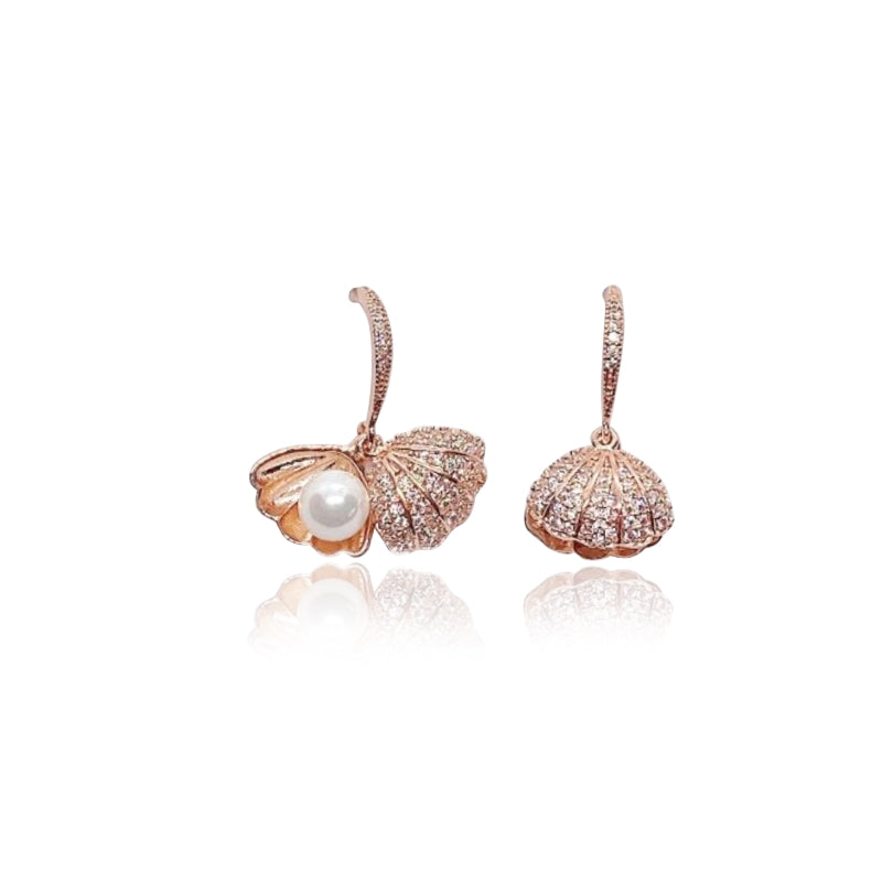 Shell Cubic Zirconia Earrings.
