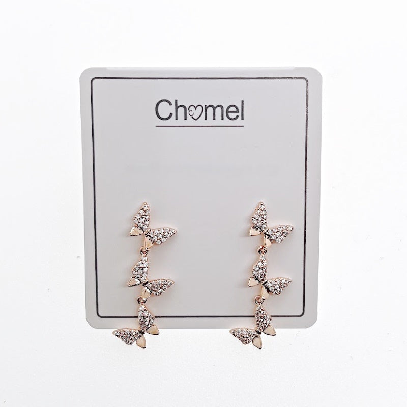 Butterfly Cubic Zirconia Earrings - CHOMEL