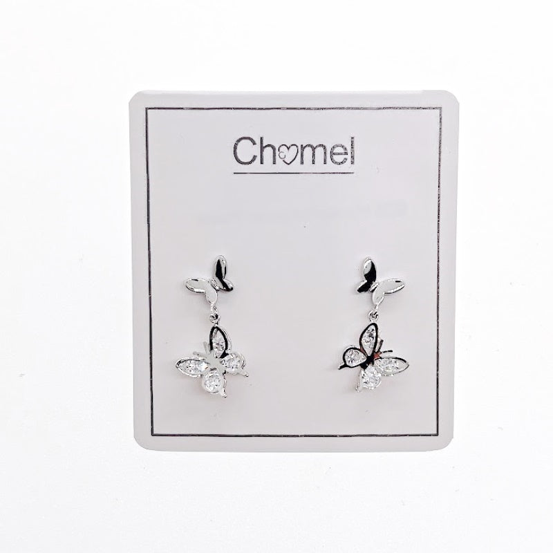 Butterfly Cubic Zirconia Earrings - CHOMEL