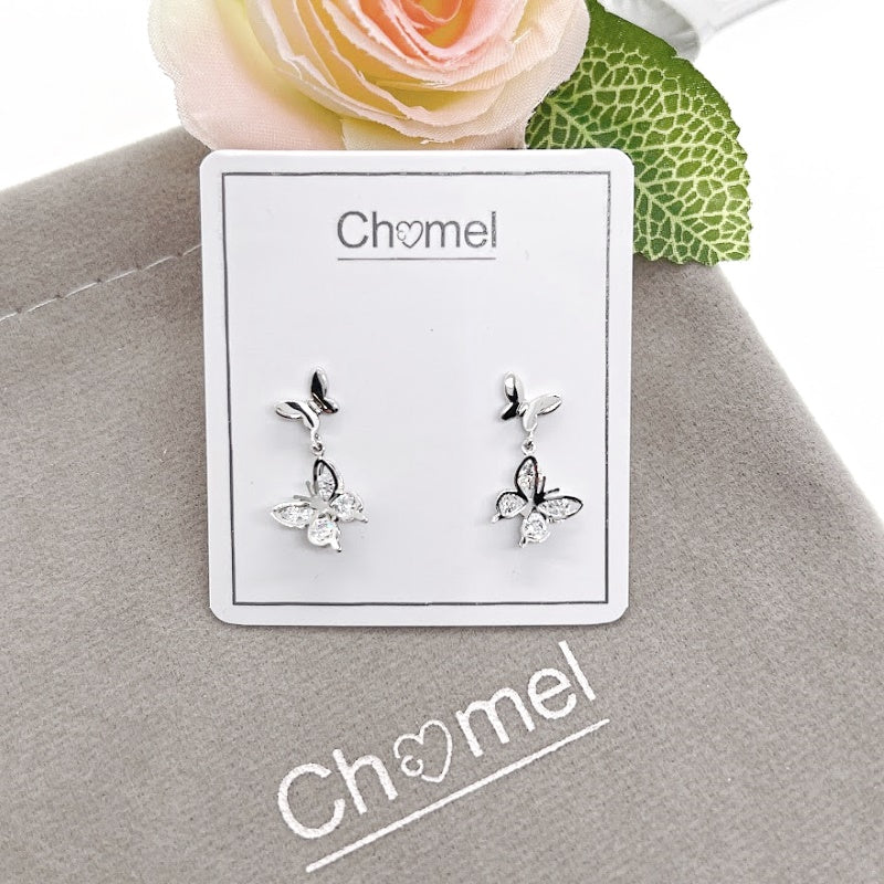 Butterfly Cubic Zirconia Earrings - CHOMEL