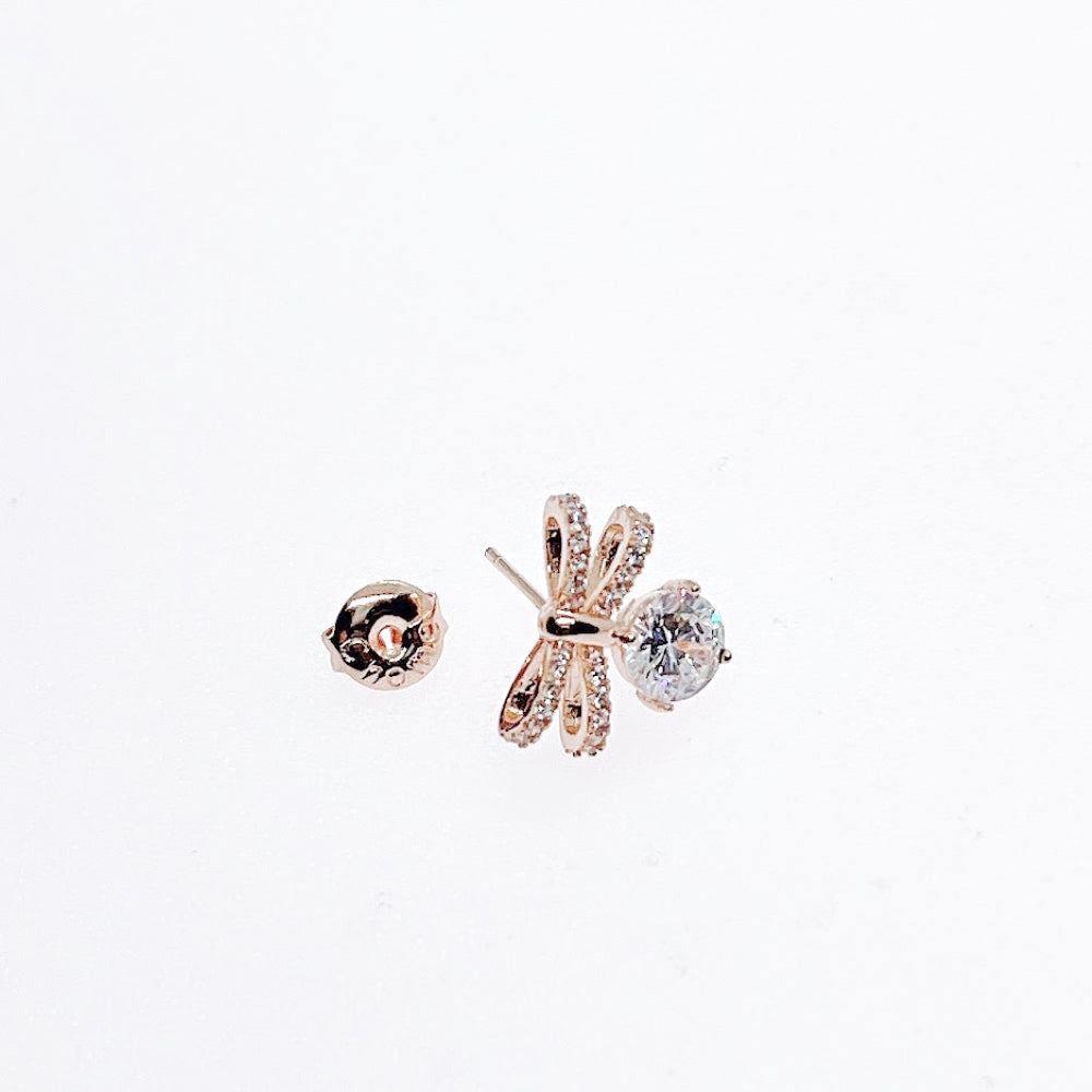 Ribbon Cubic Zirconia Earrings.