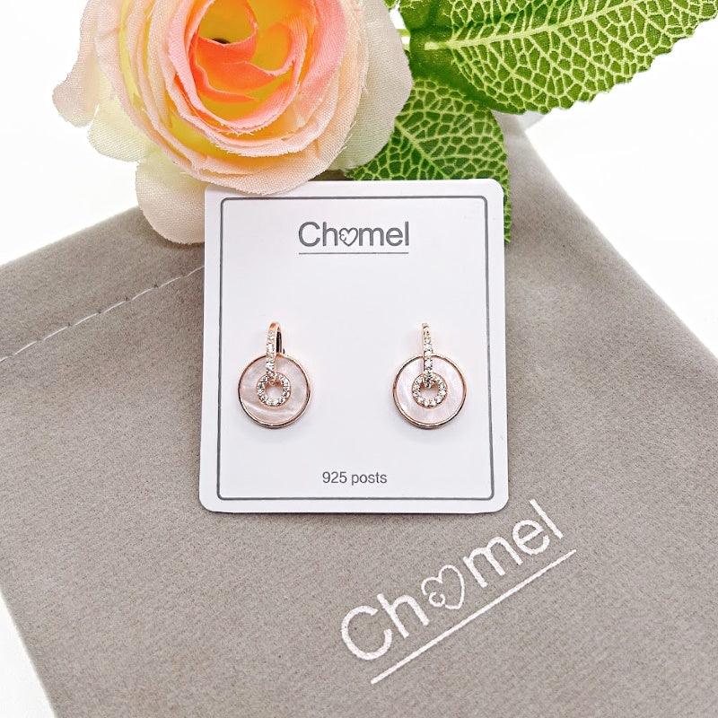 Round Mother of Pearl Earrings - CHOMEL