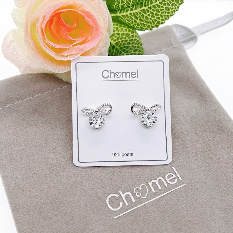 Cubic Zirconia Ribbon Earrings - CHOMEL