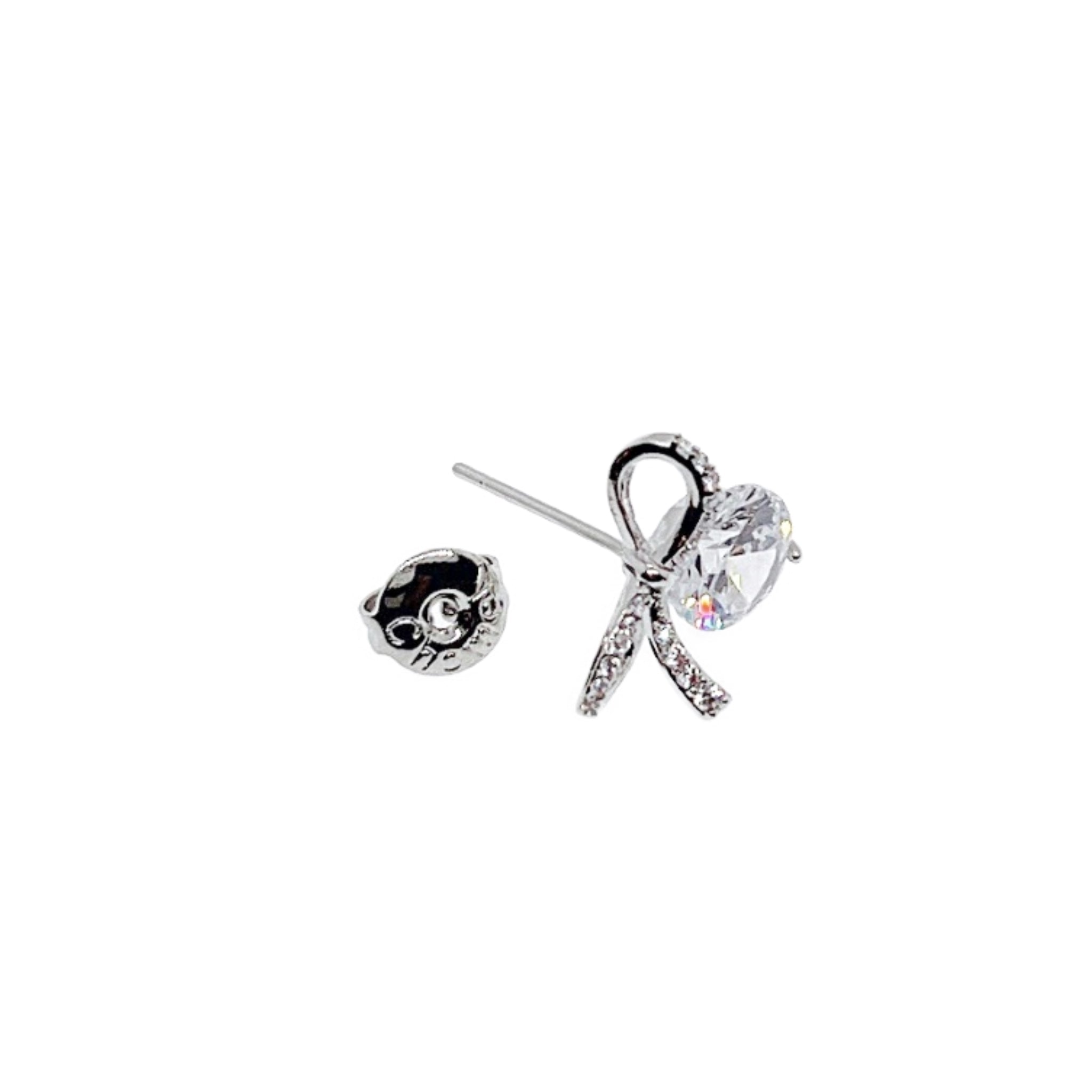 Cubic Zirconia Ribbon Earrings - CHOMEL