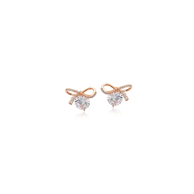 Cubic Zirconia Ribbon Earrings - CHOMEL