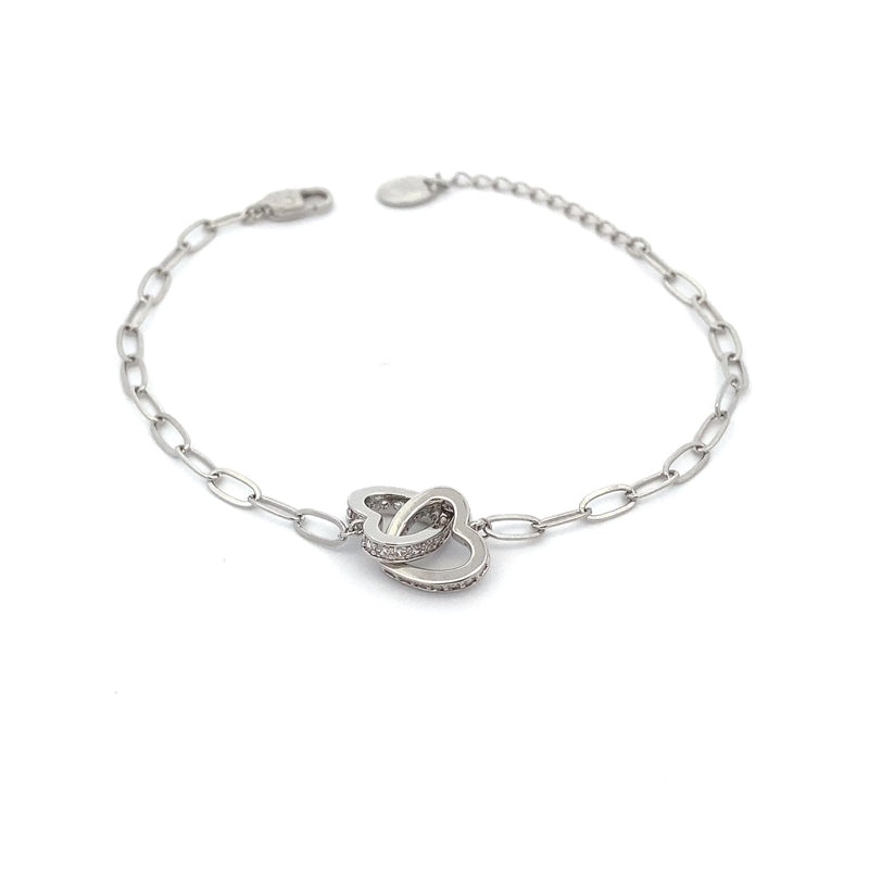 Interlocking Heart Cubic Zirconia Bracelet
