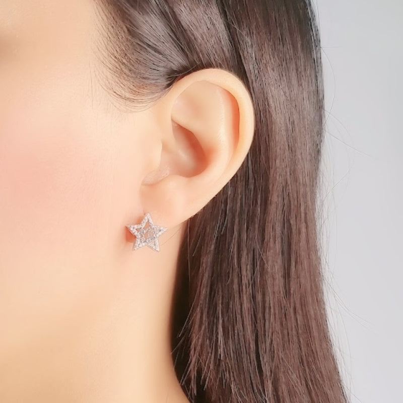 Star Cubic Zirconia Earring.