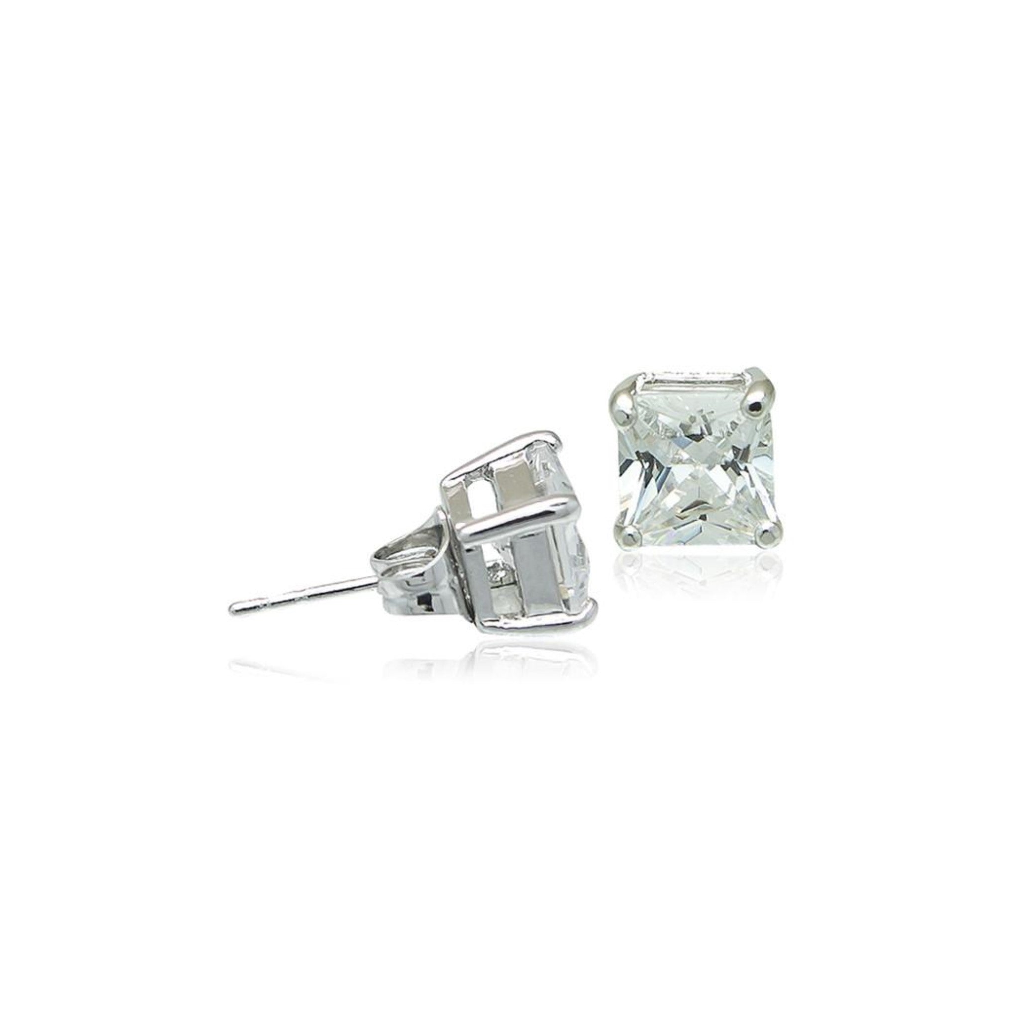 Cubic Zirconia Solitaire Stud Earring.