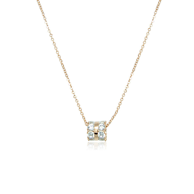 CHOMEL Cubic Zirconia Tunnel Rosegold Necklace