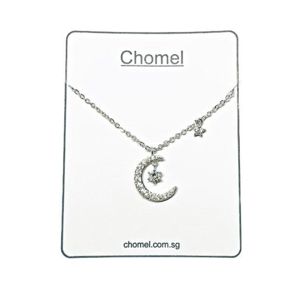 Moon & Star Cubic Zirconia Necklace.