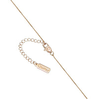 Tunnel cubic zirconia necklace with rosegold plated chain and adjustable length spring clasp