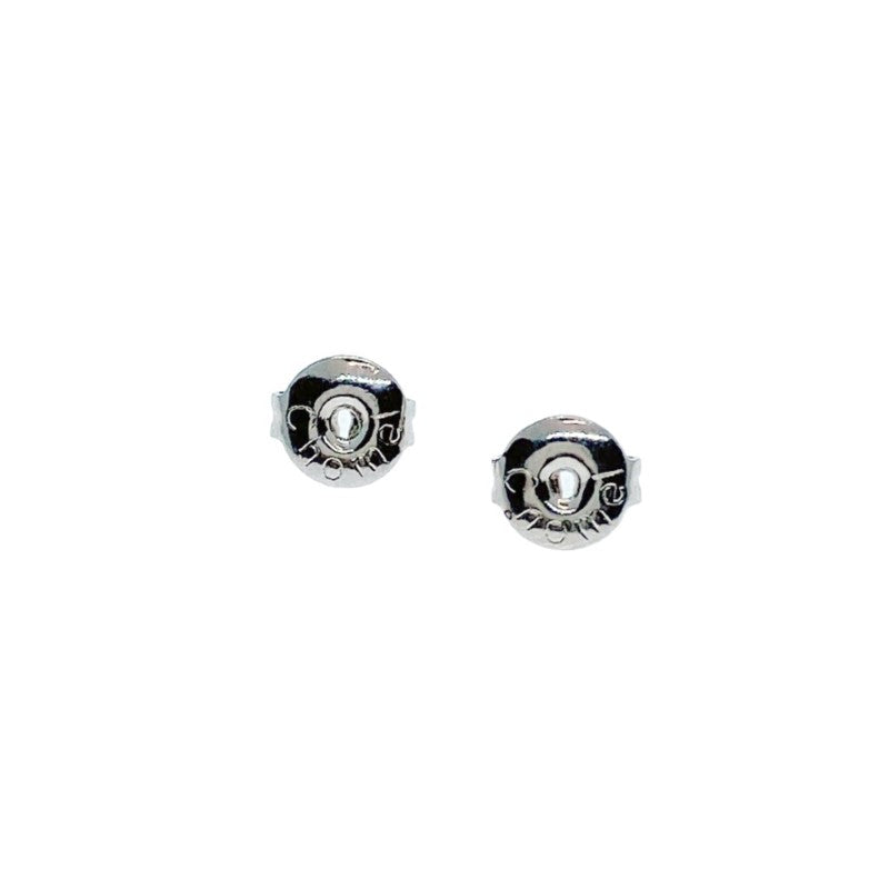 4mm cubic zirconia solitaire stud earrings with rhodium plated finish and post backings