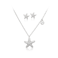 Starfish Cubic Zirconia Necklace & Earrings Set.
