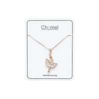 Ballerina cubic zirconia necklace with rosegold plating and adjustable chain