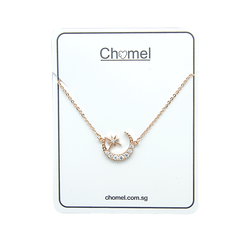 Moon & Star Cubic Zirconia Necklace.