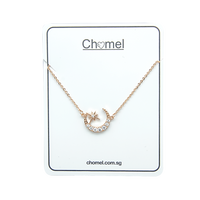 Moon & Star Cubic Zirconia Necklace.