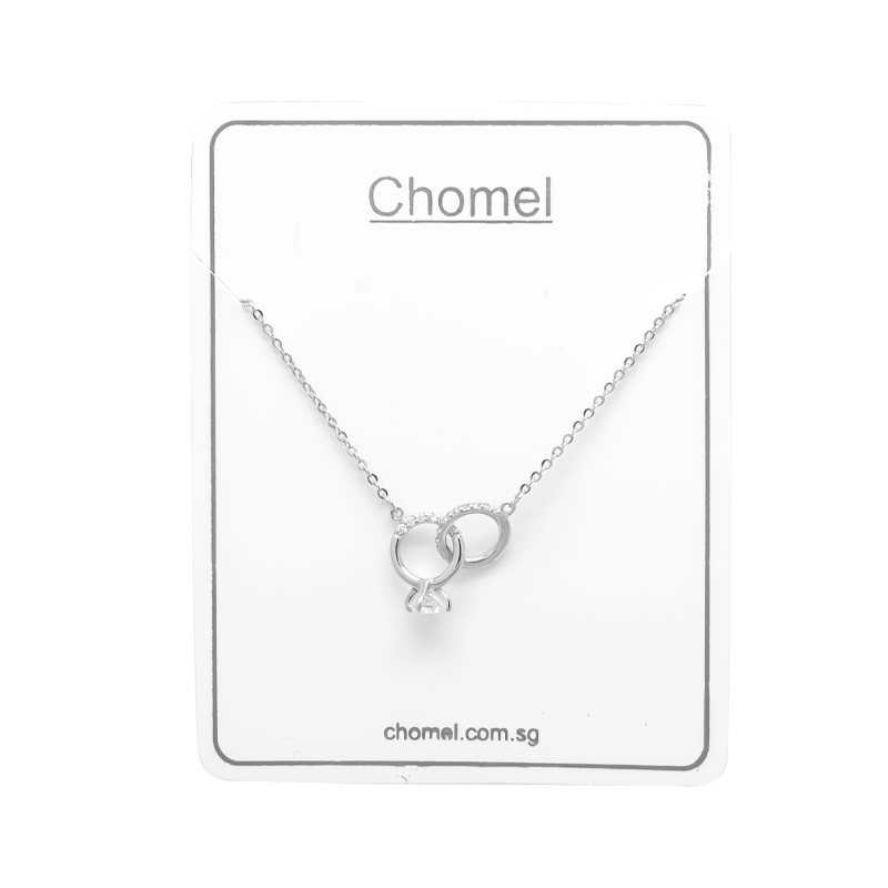Interlocking Ring Cubic Zirconia Necklace.