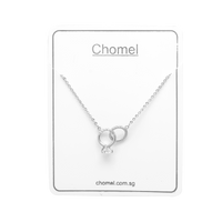 Interlocking Ring Cubic Zirconia Necklace.