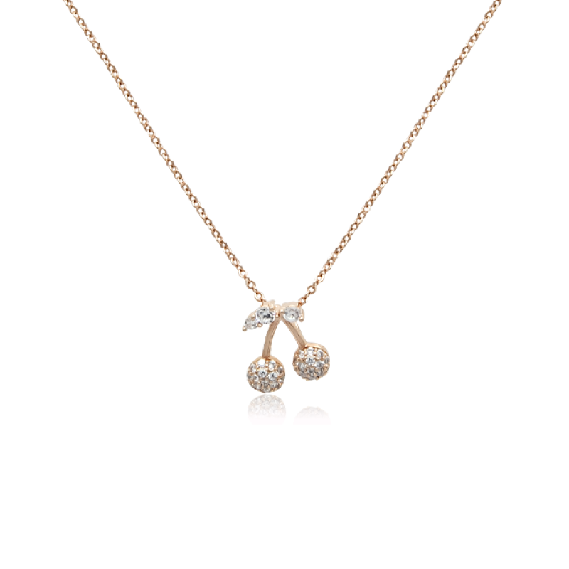 CHOMEL Cubic Zirconia Cherry Rosegold Necklace