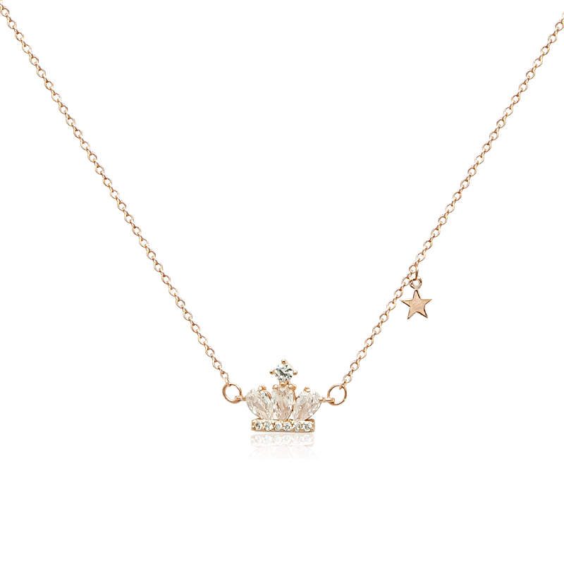 Crown Cubic Zirconia  Necklace.