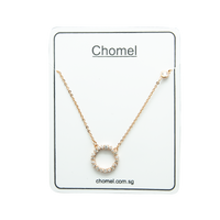 CHOMEL Round Cubic Zirconia Rosegold Necklace.