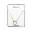 CHOMEL Round Cubic Zirconia Rosegold Necklace.